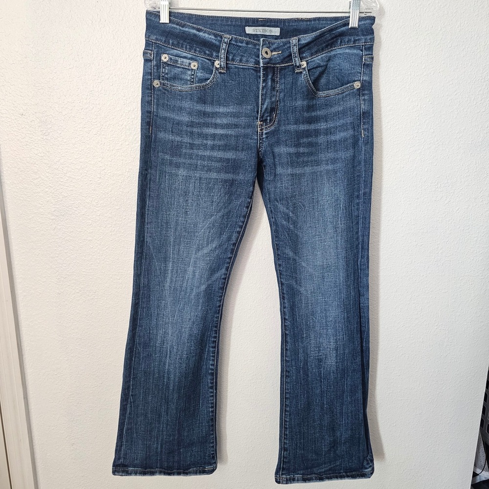 Stetson Womens Bootcut Jeans Medium Wash Western Denim Size 12 Short